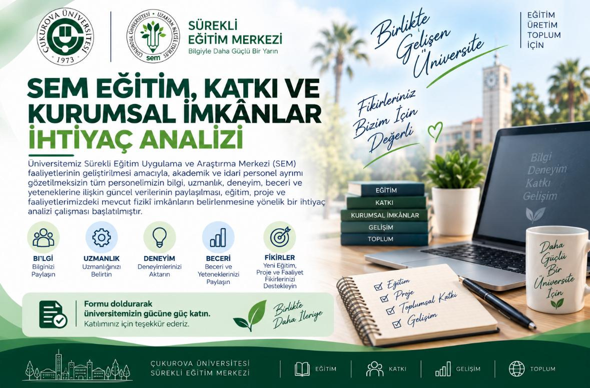 Bilginizi, yeteneğinizi, fikrinizi ve ihtiyacınızı paylaşın; Üniversitemizin birikimini birlikte değere dönüştürelim.